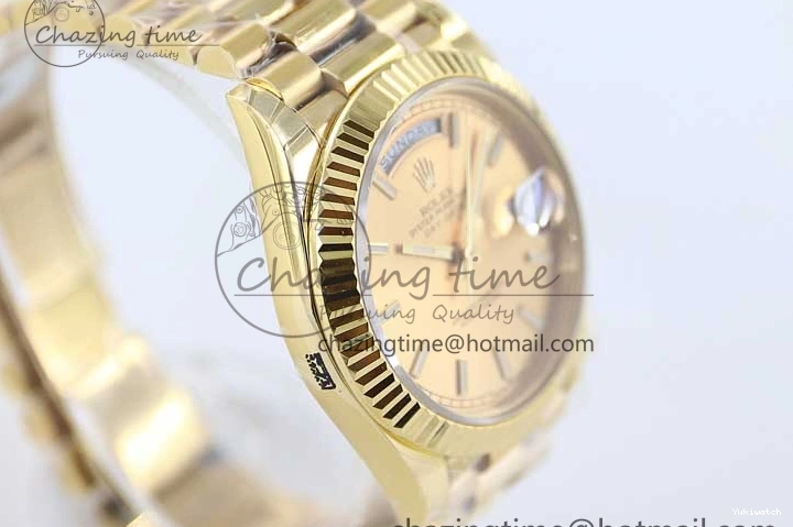 Bracelet YG 40mm Steel 904L 1:1 on YG TWF Dial Edition A2836 Best Crystal Date YG Day 0311